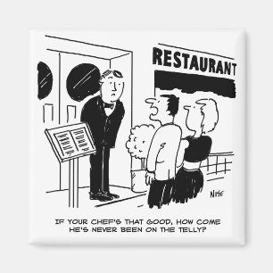 Íman Chef no Restaurante não está no Cartoon de Telev