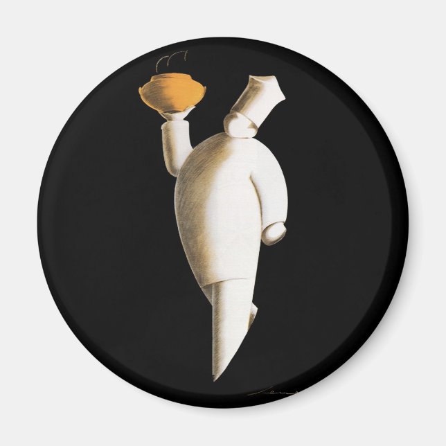 Íman Chef Restaurante Art Deco, Vintage Business (Frente)