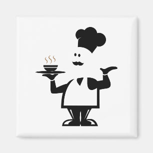Íman Chef segurando uma tigela de sopa