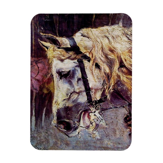 Íman Chefe de Cavalo Branco (por Giovanni Boldini) (Vertical)