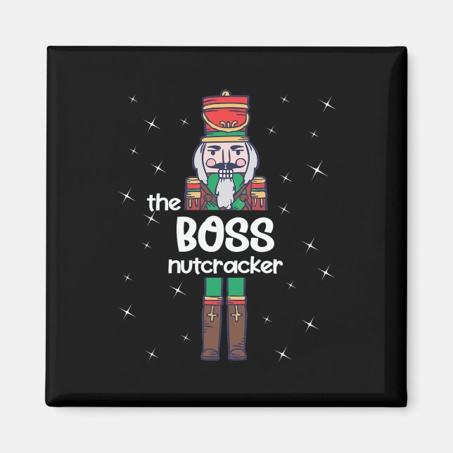Íman Chefe Família Nutcracker Correspondendo Engraçado  (Frente)