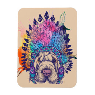 Íman Chefe indiano do nativo americano de Sharpei