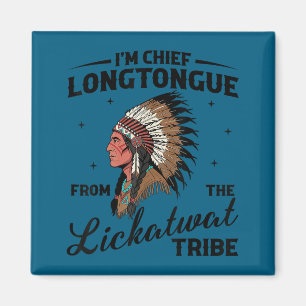 Íman Chefe longtongue da tribo nativa lickatwat