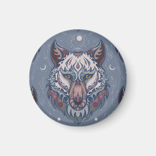 Íman Chefes de lobo com decoração de vassoura 