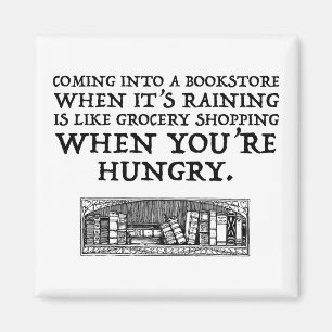 Íman Chegando em uma livraria quando está chovendo