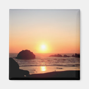Íman Cheio Color Face Rock Sunset Oregon Coast Magnet