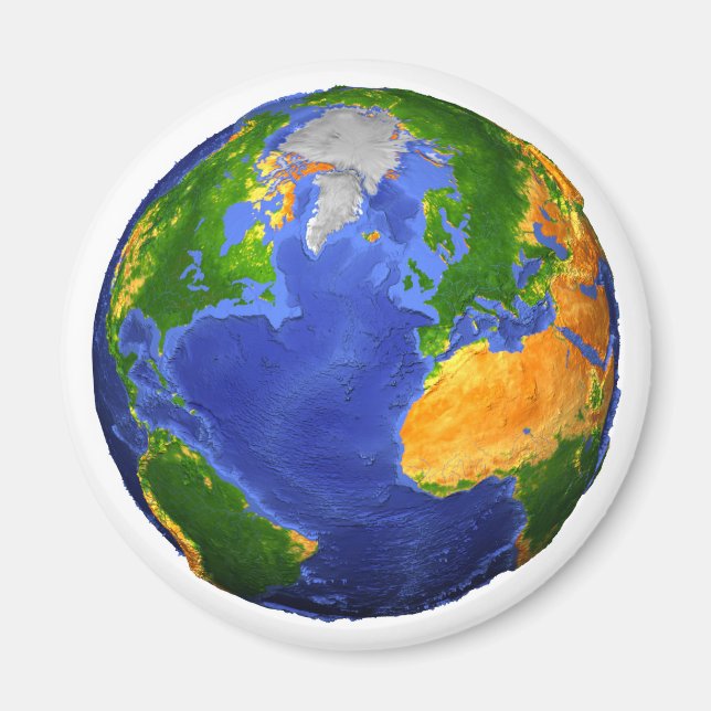 Íman Cheio Da Terra Mostrando Dados Topográficos. (Frente)