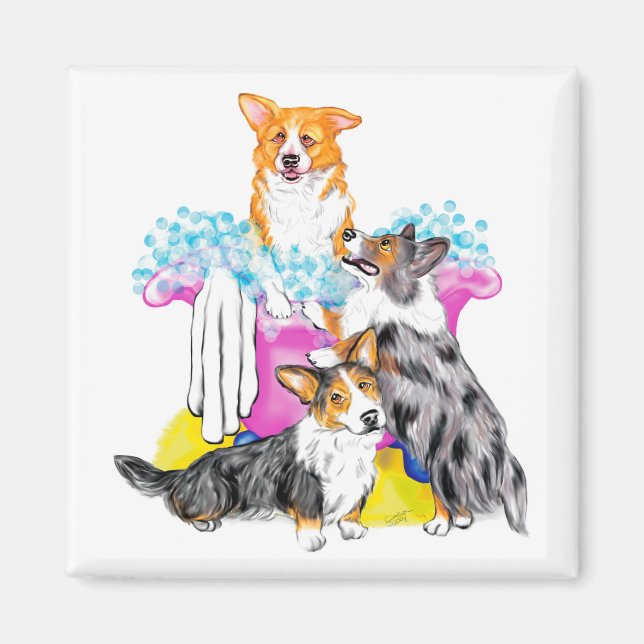 Íman Cheio do Tub Corgi (Frente)