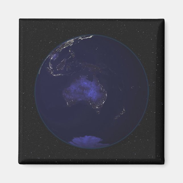 Íman Cheio Terra à noite mostrando luzes da cidade 2 (Frente)