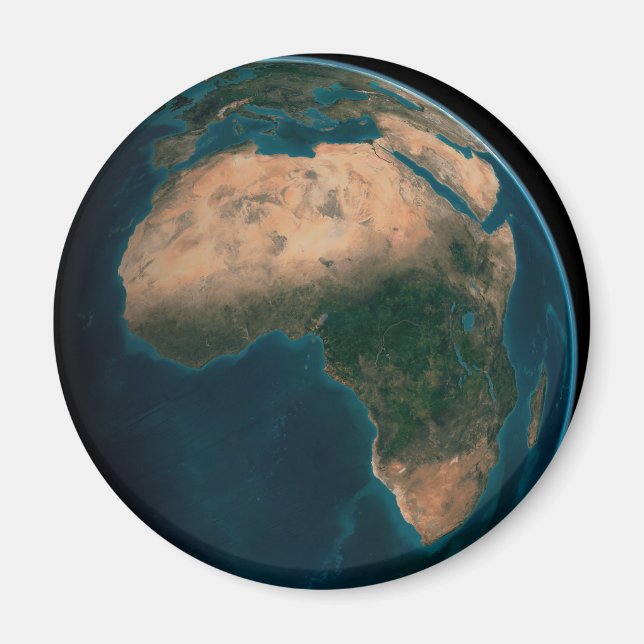 Íman Cheio Terra Do Espaço Acima Do Continente Africano (Frente)