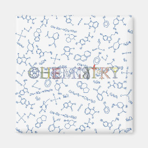 Íman Chemistry diagram pattern and typography magnet