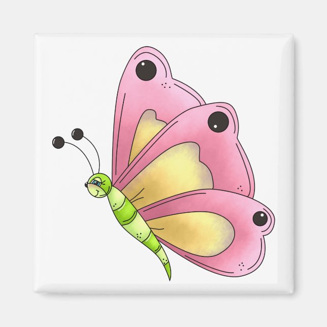 Íman Cherries - Borboleta Rosa (Frente)