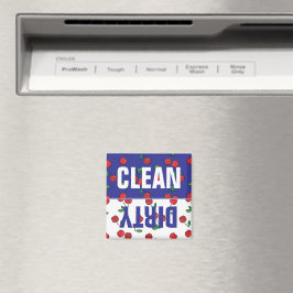 Íman Cherry Berries Red Pattern Modern Blue Dishwasher