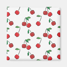Íman Cherry Berries Red Pattern Modern Retro Diversão