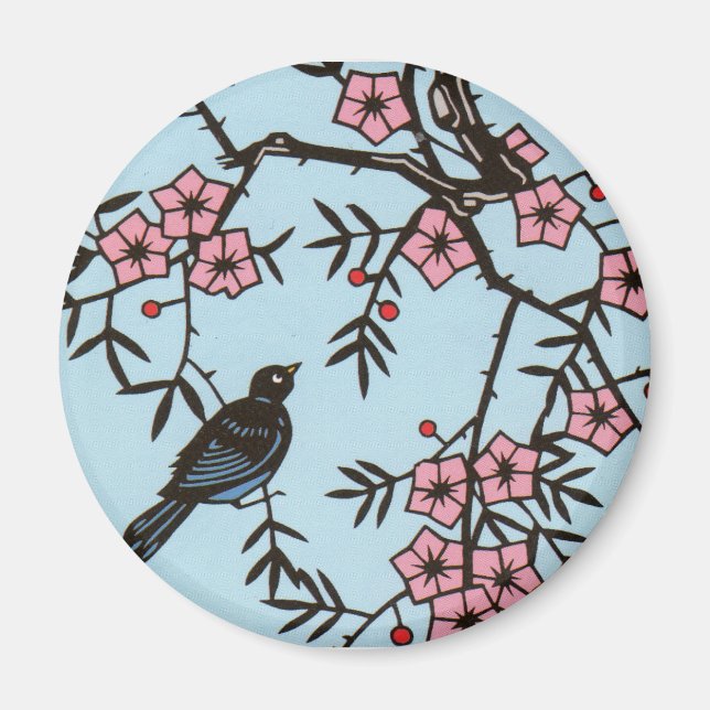 Íman Cherry Blossom Bird Magnet (Frente)