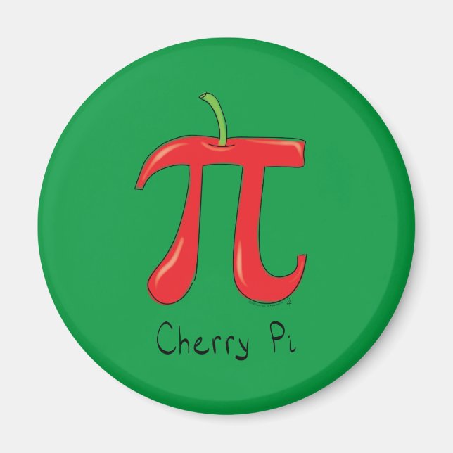 Íman Cherry Pi Cute Math Pi Day Magnet (Frente)
