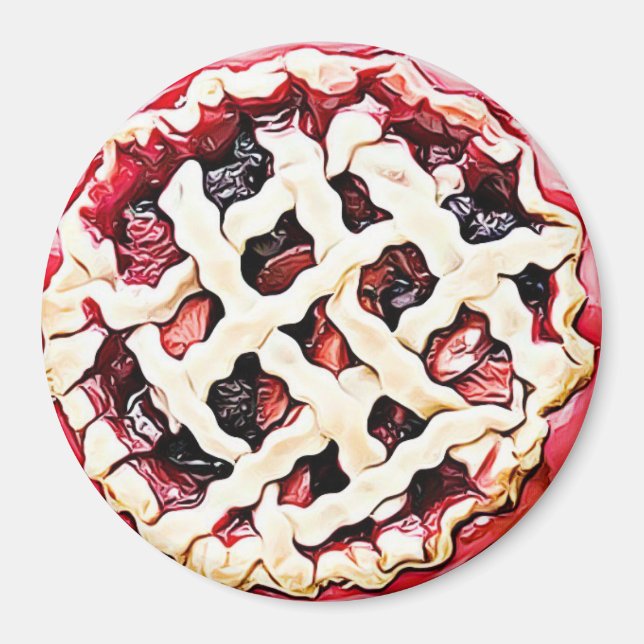 Íman Cherry, Strawberry Rhubarb Pie Magnet (Frente)