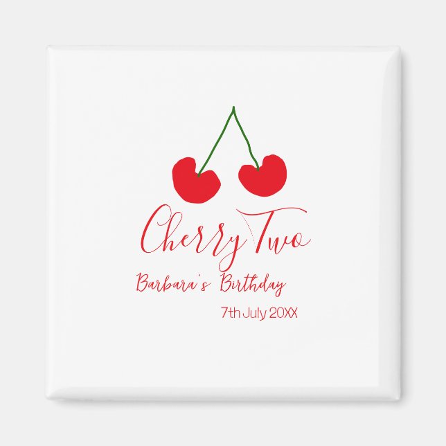 Íman Cherry two 2nd birthday red cherry kids simple  (Frente)
