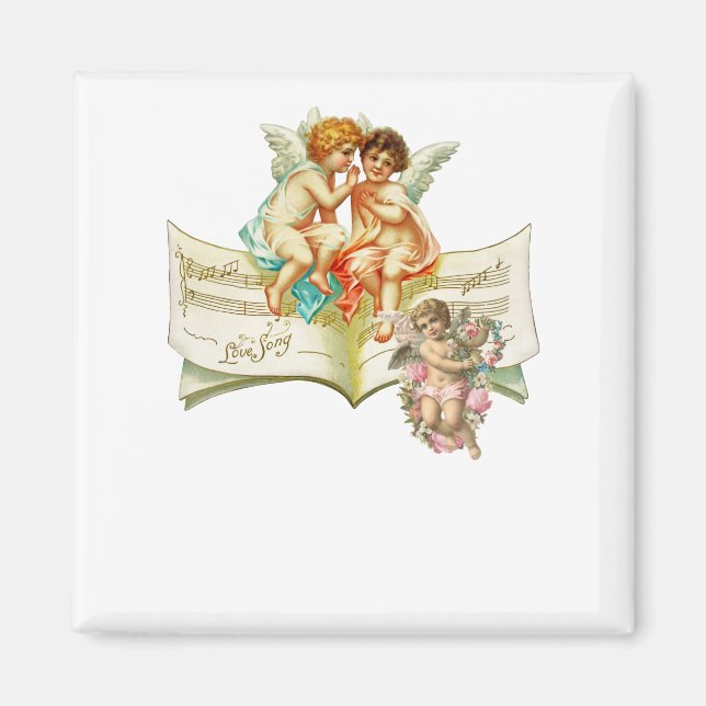 Íman cherubs de anjo musical (Frente)