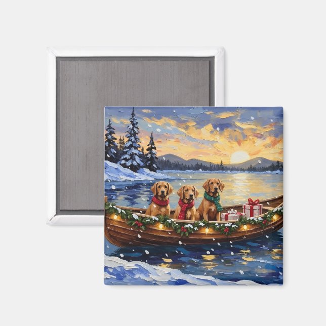 Íman Chesapeake Bay Retriever Christmas Boat Holiday (Front/Back)