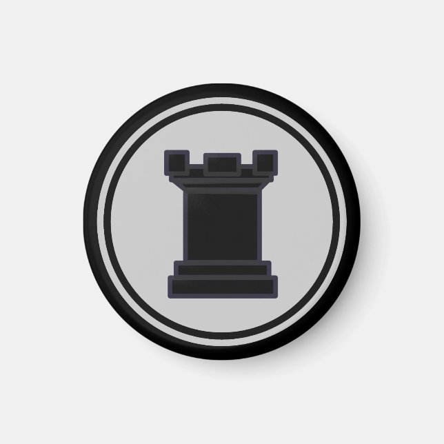 Íman Chess Piece Black Rook (Frente)