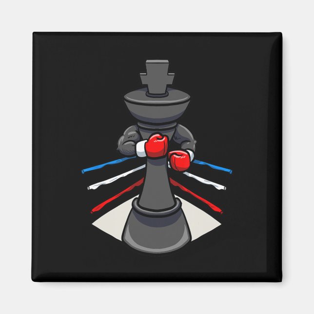 Íman Chess Piece Boxer Boxer Luvas King (Frente)