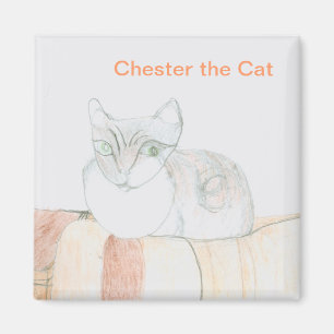 Íman Chester o gato - ímã quadrado
