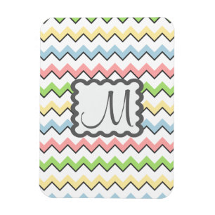 Íman Chevron Pastel com monograma por Shirley Taylor