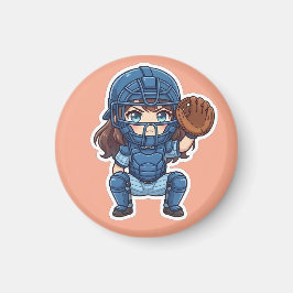 Íman Chibi Baseball Edição 2026 - Agachamento do Recept
