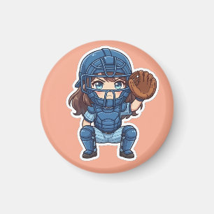 Íman Chibi Baseball Edição 2026 - Agachamento do Recept