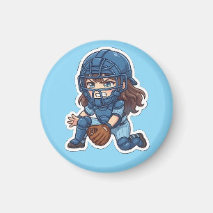 Íman Chibi Baseball Edição 2026 - Apanhador Bloqueando