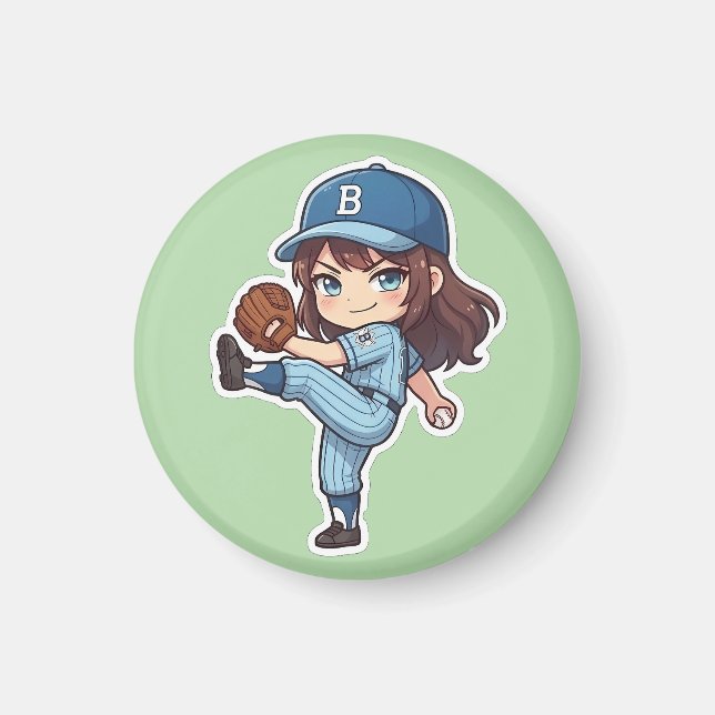 Íman Chibi Baseball Edição 2026 - Arremesso do Pitcher (Frente)