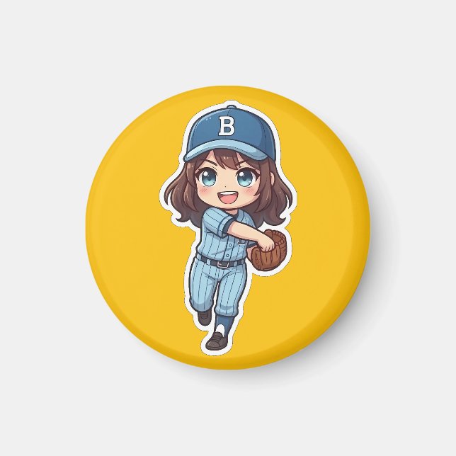 Íman Chibi Baseball Edição 2026 - Fielder The Cannon (Frente)