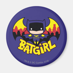Íman Chibi Batgirl com o Skyline & logotipo Gotham