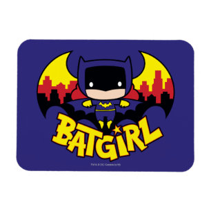 Íman Chibi Batgirl com o Skyline & logotipo Gotham
