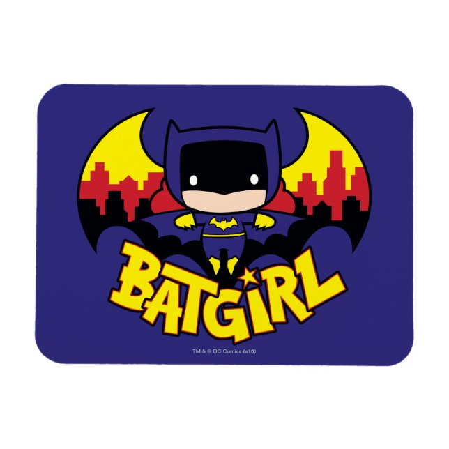 Íman Chibi Batgirl Com Skyline & Logo Gotham (Horizontal)