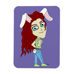 Íman Chibi Bunnygirl dando um polegar para cima