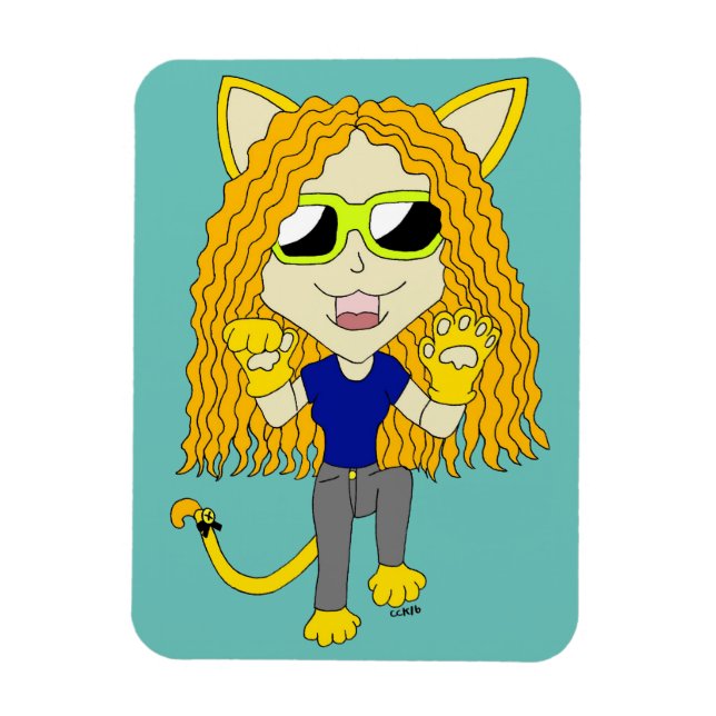Íman Chibi Catgirl com patas (Vertical)