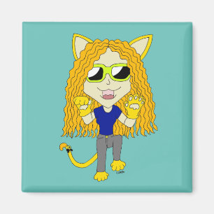 Íman Chibi Catgirl com patas