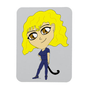 Íman Chibi com uma cauda de gato