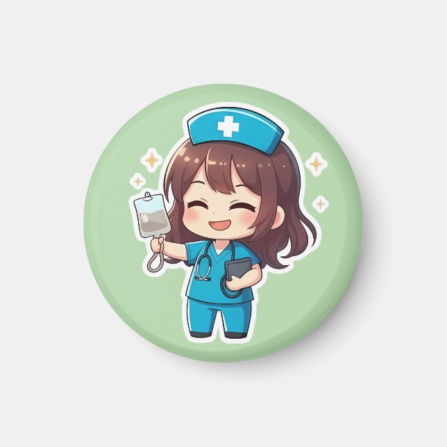 Íman Chibi Enfermeira Original 2.0 - Energia de Cura (Frente)