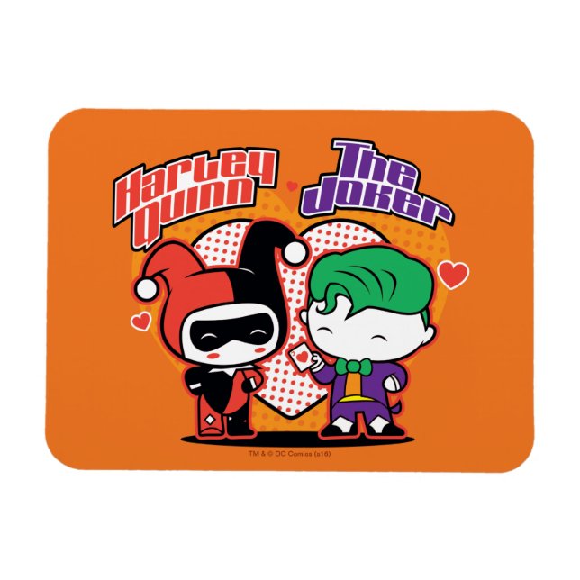 Íman Chibi Harley Quinn & Chibi Joker Hearts (Horizontal)