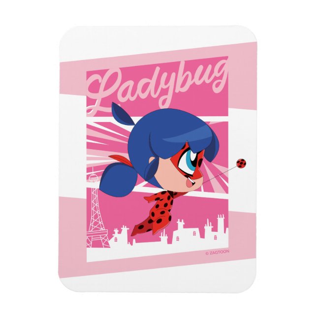 Íman Chibi Ladybug em Paris (Vertical)