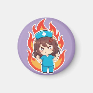Íman Chibi Original Enfermeira 3.0 - Irritada