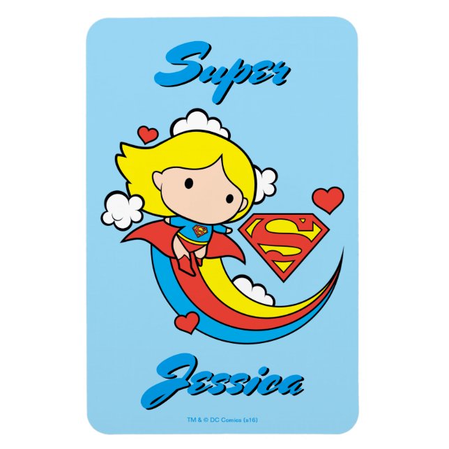Íman Chibi Supergirl Flying Rainbow (Vertical)