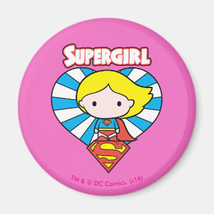Íman Chibi Supergirl Starburst Heart and Logo
