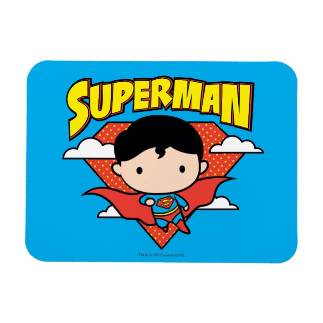 Íman Chibi Superman Bolinhas Shield e Nome (Horizontal)
