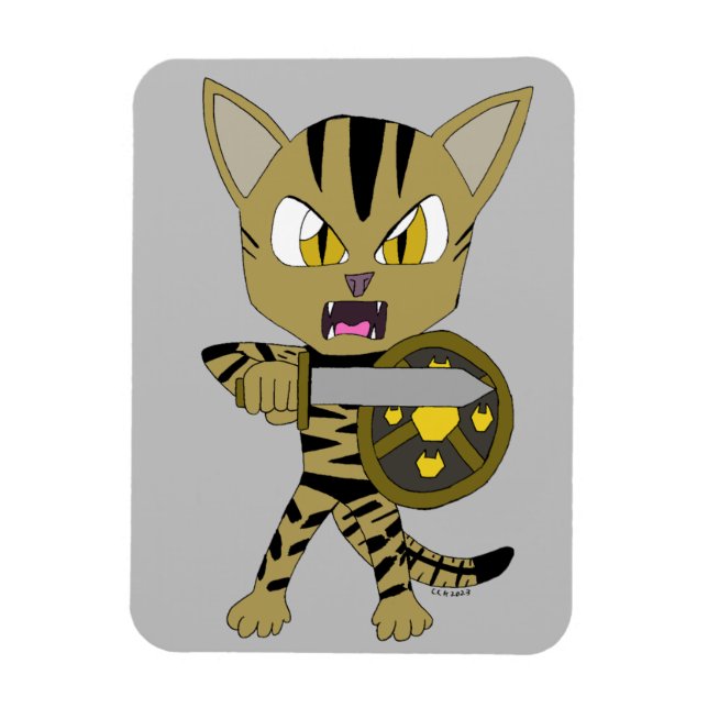 Íman Chibi Warrior Cat (Vertical)