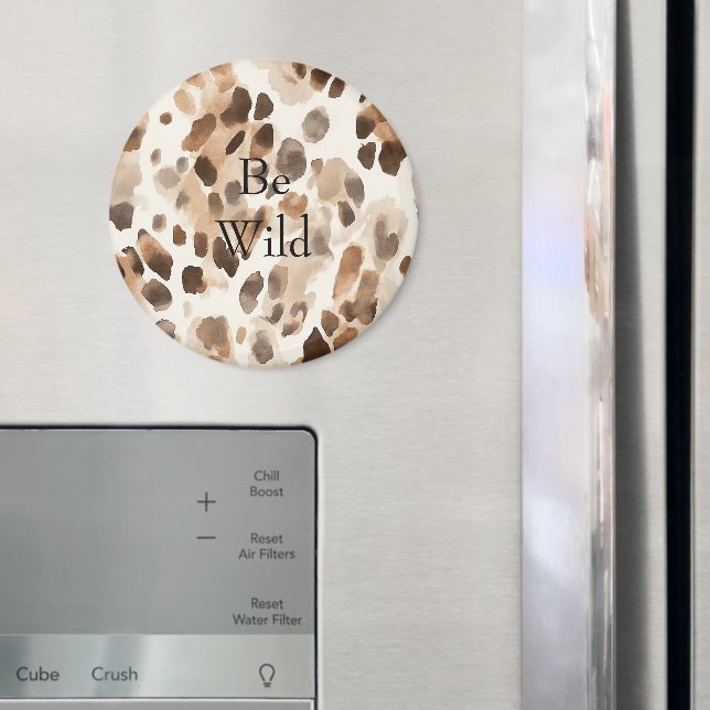 Íman Chic Cream Brown Leopardo Impressão Animal (In Situ (Fridge))