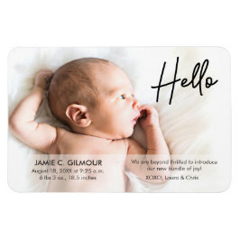 Íman Chic Hello Apresentando Bebê com Nome de Foto